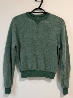 Alternative Apparel Green Bouclé Raglan Crewneck Sweatshirt Size Small